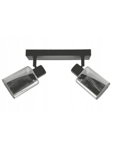 Lampa sufitowa Harlow - nowoczesny plafon z dymionego szkła, reflektory, czarno-szara elegancja do wnętrz. 2