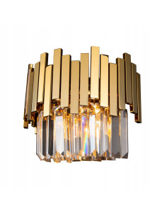 Luksusowy Kinkiet TREND z Kryształowymi Detalami, Złoty, Eleganckie Oświetlenie do Salonu i Sypialni, 3 Źródła Światła