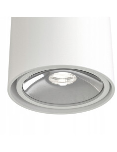 Plafon LED Neo Bianco - Elegancka lampa sufitowa w matowym białym wykończeniu z chromowanym akcentem 2