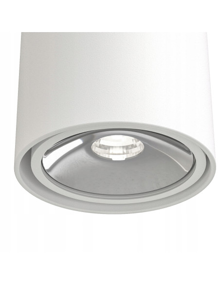 Plafon LED Neo Bianco - Elegancka lampa sufitowa w matowym białym wykończeniu z chromowanym akcentem