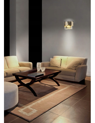 Luksusowy Kinkiet TREND z Kryształowymi Detalami, Złoty, Eleganckie Oświetlenie do Salonu i Sypialni, 3 Źródła Światła