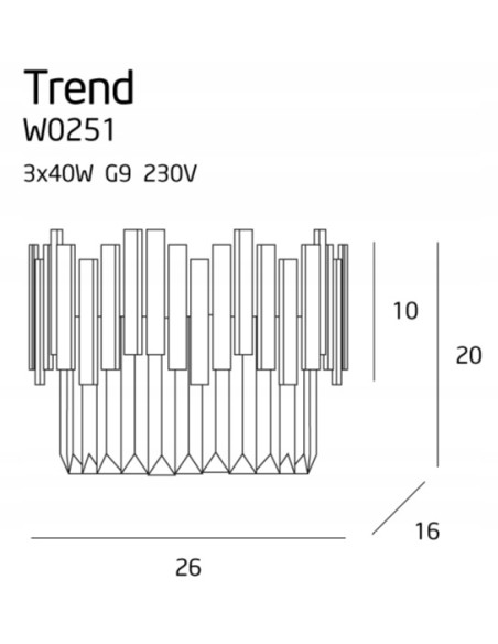 Luksusowy Kinkiet TREND z Kryształowymi Detalami, Złoty, Eleganckie Oświetlenie do Salonu i Sypialni, 3 Źródła Światła