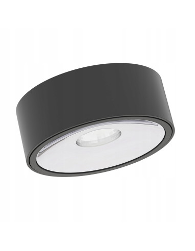 Lampa sufitowa Neo Nero Slim LED - Okrągła, czarna oprawa z chromowanym pierścieniem do nowoczesnych wnętrz.