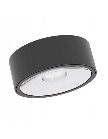 Lampa sufitowa Neo Nero Slim LED - Okrągła, czarna oprawa z chromowanym pierścieniem do nowoczesnych wnętrz.
