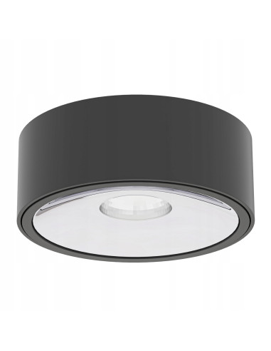 Lampa sufitowa Neo Nero Slim LED - Okrągła, czarna oprawa z chromowanym pierścieniem do nowoczesnych wnętrz.