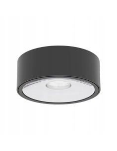 Lampa sufitowa Neo Nero Slim LED - Okrągła, czarna oprawa z chromowanym pierścieniem do nowoczesnych wnętrz.