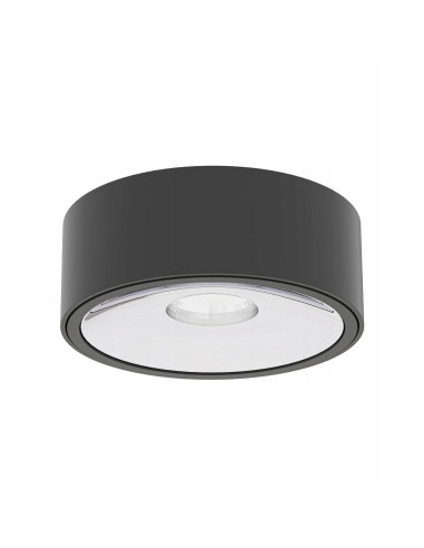 Lampa sufitowa Neo Nero Slim LED - Okrągła, czarna oprawa z chromowanym pierścieniem do nowoczesnych wnętrz.