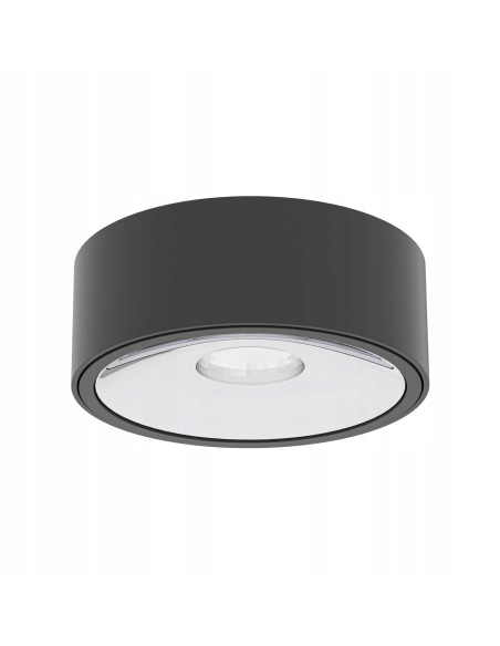 Lampa sufitowa Neo Nero Slim LED - Okrągła, czarna oprawa z chromowanym pierścieniem do nowoczesnych wnętrz.