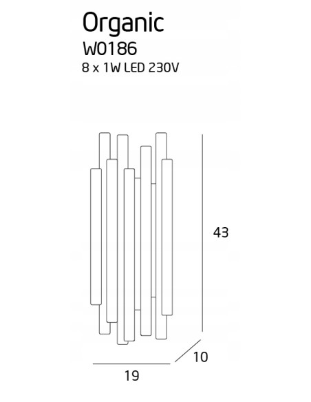 Kinkiet LED Organic Maxlight - Chromowany, Nowoczesny, Ciepłe Światło 3000K, Elegancki Design, Srebrny