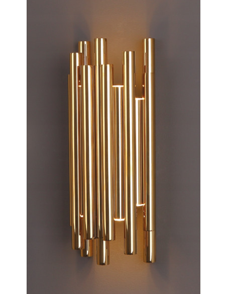 Kinkiet Organic w kształcie rurki, złoty LED 8W, nowoczesny design do korytarza i wnętrz marki Maxlight