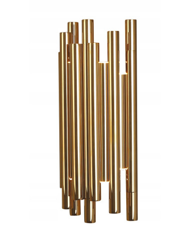 Kinkiet Organic w kształcie rurki, złoty LED 8W, nowoczesny design do korytarza i wnętrz marki Maxlight