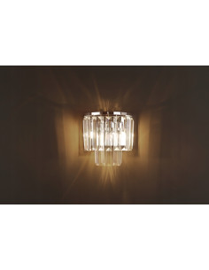 Kinkiet Monaco - Ekskluzywna lampa ścienna z kryształami, złote wykończenie, design glamour do sypialni i wnętrz. 2