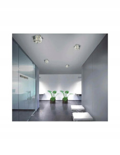 Plafon szklany ROCCO w eleganckim srebrze, nowoczesna lampa sufitowa do salonu i przestrzeni komercyjnych 2