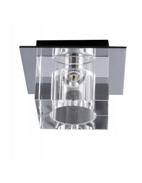 Plafon szklany ROCCO w eleganckim srebrze, nowoczesna lampa sufitowa do salonu i przestrzeni komercyjnych