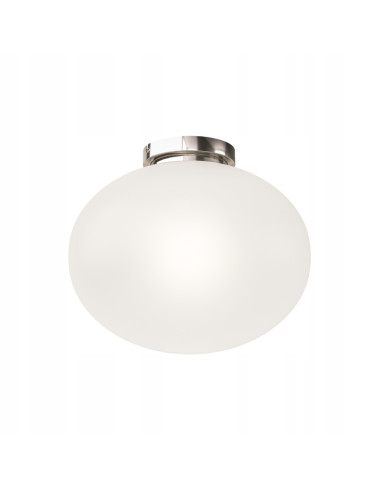 Lampa sufitowa Palla – klasyczny plafon z opalowym kloszem, eleganckie oświetlenie do wnętrz i butików.