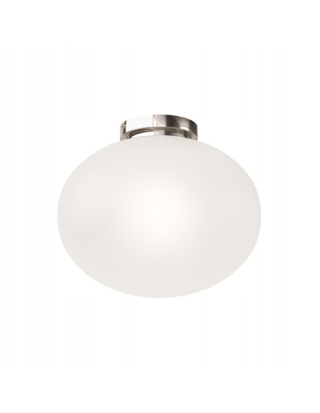 Lampa sufitowa Palla – klasyczny plafon z opalowym kloszem, eleganckie oświetlenie do wnętrz i butików.