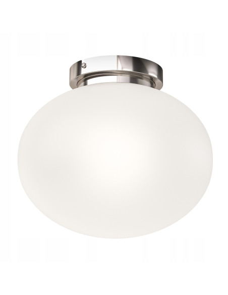 Lampa sufitowa Palla – klasyczny plafon z opalowym kloszem, eleganckie oświetlenie do wnętrz i butików.