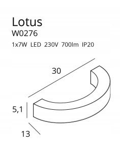 Kinkiet Lotus LED Maxlight w złocie - nowoczesne oświetlenie ścienne do sypialni i stylowych wnętrz 2