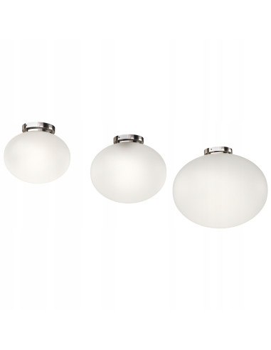 Lampa sufitowa Palla - Nowoczesna kula szklana w białym opalu do eleganckich wnętrz, idealna do salonu i sypialni