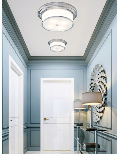 Plafon sufitowy Famburo - elegancka lampa chromowana do nowoczesnych wnętrz i długich korytarzy 2