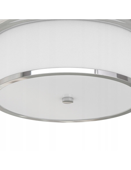 Lampa sufitowa Famburo z matowym szkłem i tkaniną, 3 punkty świetlne, nowoczesny design do korytarzy i schodów.