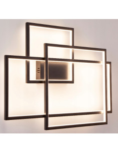 Kinkiet Geometric Czarny – Nowoczesna Lampa Ścienna z Zintegrowanym LED i Funkcją Ściemniania