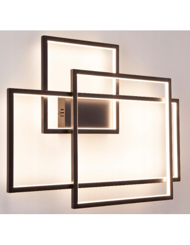 Kinkiet Geometric Czarny – Nowoczesna Lampa Ścienna z Zintegrowanym LED i Funkcją Ściemniania