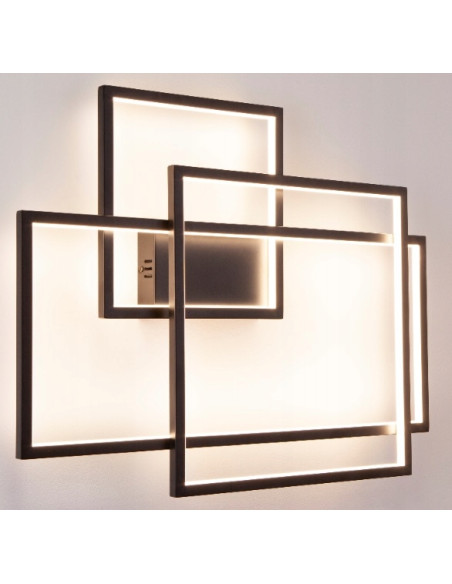 Kinkiet Geometric Czarny – Nowoczesna Lampa Ścienna z Zintegrowanym LED i Funkcją Ściemniania