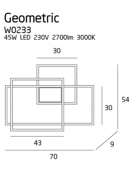 Kinkiet Geometric Czarny – Nowoczesna Lampa Ścienna z Zintegrowanym LED i Funkcją Ściemniania