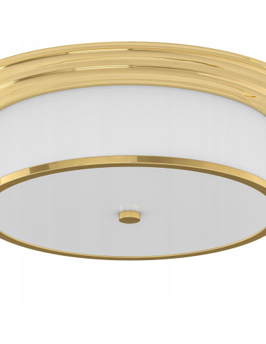 Lampa sufitowa Famburo z kremowym abażurem i złotym wykończeniem - elegancka dekoracja do wnętrz