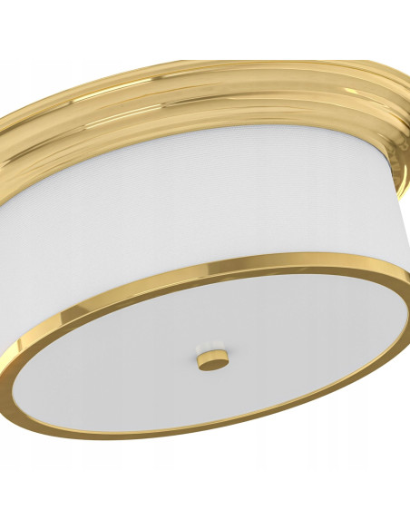 Lampa sufitowa Famburo z kremowym abażurem i złotym wykończeniem - elegancka dekoracja do wnętrz