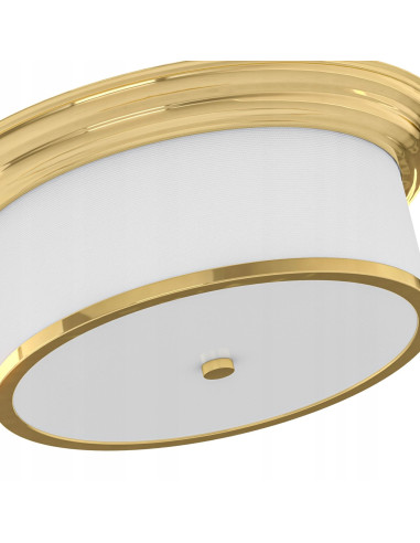 Plafon Famburo w złotym kolorze - elegancka lampa sufitowa glamour z trzema punktami świetlnymi E14, idealna do wnętrz.