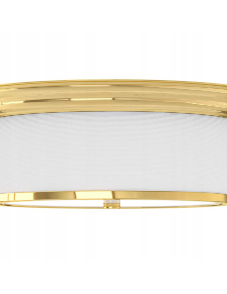 Plafon Famburo w złotym kolorze - elegancka lampa sufitowa glamour z trzema punktami świetlnymi E14, idealna do wnętrz.