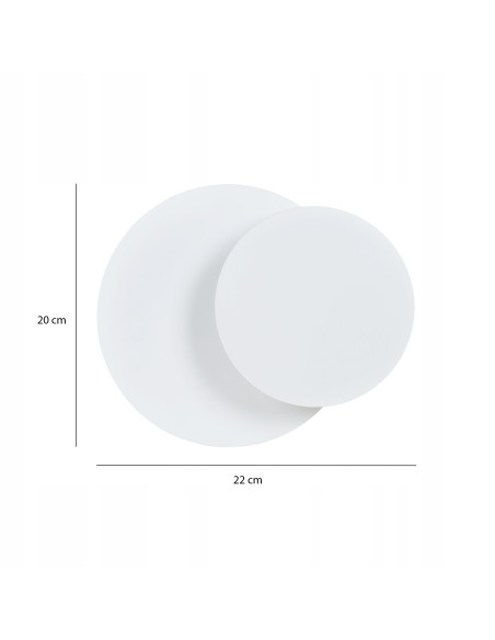 Nowoczesny kinkiet CIRCLE 1C w bialym kolorze z metalowymi akcentami do sypialni i salonu, idealny do minimalistycznych wnętrz