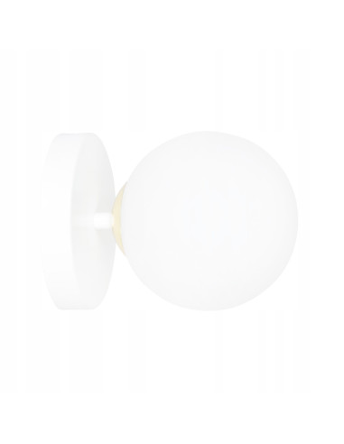 Kinkiet FLOKI – elegancka lampa ścienna w bieli i złocie, idealna do nowoczesnych i klasycznych wnętrz.