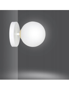 Kinkiet FLOKI – elegancka lampa ścienna w bieli i złocie, idealna do nowoczesnych i klasycznych wnętrz. 2