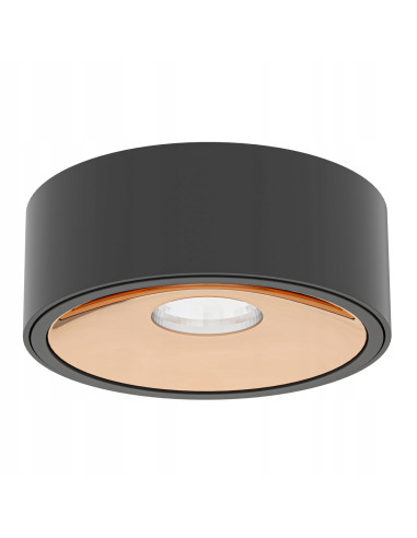 Plafon Neo Nero Slim LED w czerni z złotym akcentem - elegancka lampa sufitowa do nowoczesnych wnętrz