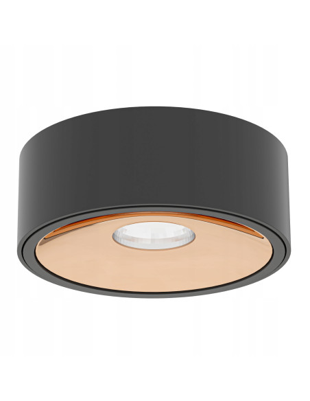 Plafon Neo Nero Slim LED w czerni z złotym akcentem - elegancka lampa sufitowa do nowoczesnych wnętrz