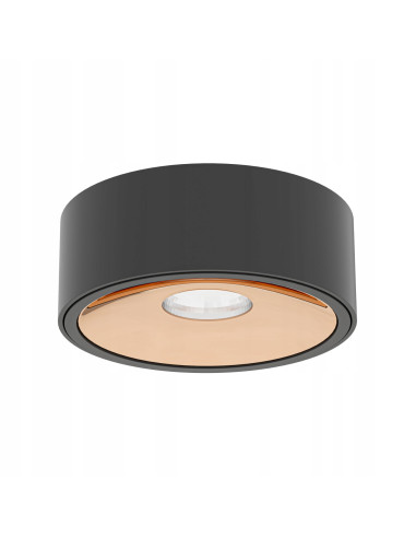 Plafon Neo Nero Slim LED w czerni z złotym akcentem - elegancka lampa sufitowa do nowoczesnych wnętrz