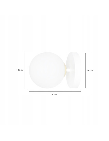 Kinkiet FLOKI – elegancka lampa ścienna w bieli i złocie, idealna do nowoczesnych i klasycznych wnętrz.