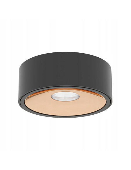Lampa sufitowa Neo Nero Slim KG z złotym akcentem - elegancki plafon w matowej czerni do nowoczesnych wnętrz.