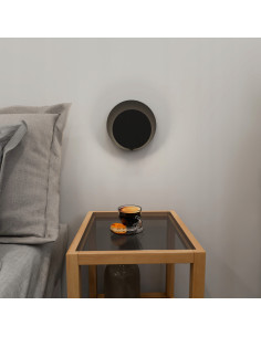 Nowoczesny kinkiet CIRCLE 1C w czerni, lampa ścienna G9 do salonu, sypialni oraz korytarza, marka Emibig 2