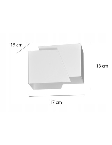 Lampa ścienna FROST w klasycznym stylu z podwójnymi trapezami - elegancka lampa oświetleniowa, 1x8W, biały metal