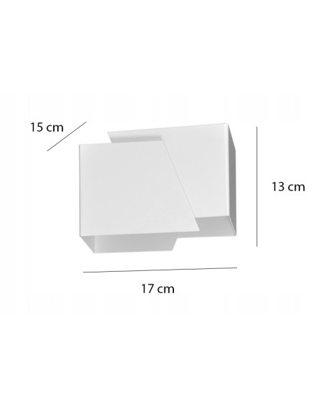 Lampa ścienna FROST w klasycznym stylu z podwójnymi trapezami - elegancka lampa oświetleniowa, 1x8W, biały metal