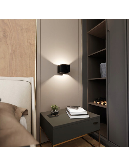 Kinkiet minimalistyczny FROST z dwukierunkowym światłem – elegancka lampa w kolorze czarnym do nowoczesnych wnętrz