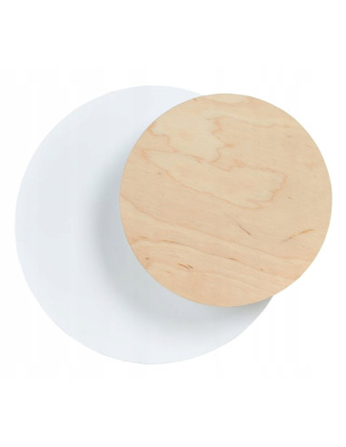 Kinkiet CIRCLE - eleganckie oświetlenie ścienne z drewna i metalu, idealny do sypialni i salonu