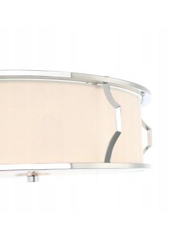 Plafon sufitowy Pirelo PL Cromo – nowoczesna lampa w minimalistycznym stylu z metalowymi i tekstylnymi detalami