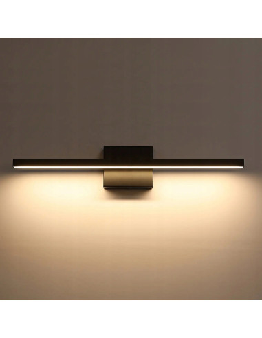 Elegancka lampa ścienna LED LINEA 5W do łazienki - czarna belka IP44, energooszczędna, nowoczesny design.