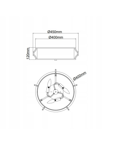 Lampa sufitowa Pirelo Old Gold – elegancki plafon na 3 żarówki E14 w minimalistycznym stylu z metalowymi detalami.