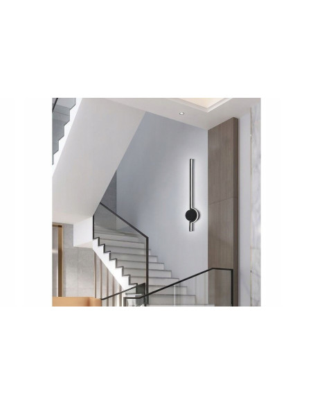 Kinkiet ALAMIYA LED - minimalistyczna lampa ścienna z czarnym matowym wykończeniem, idealna do sypialni i schodów